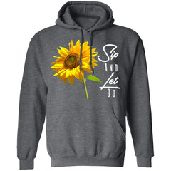 Sip And Let Go Pullover Hoodie Heather Black - Loyalty Vibes
