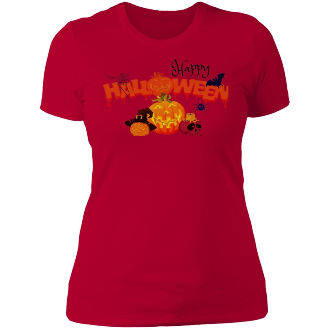 Slim Fit Happy Halloween Graphic T-Shirt Red - Loyalty Vibes