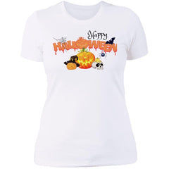 Slim Fit Happy Halloween Graphic T-Shirt White - Loyalty Vibes