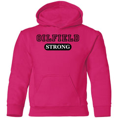 Oilfield Strong Kids Pullover Hoodie Heliconia - Loyalty Vibes