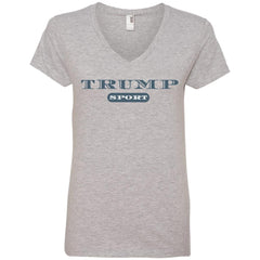 Trump Supporters 2020 V-Neck T-Shirt - Sport Edition Heather Grey - Loyalty Vibes