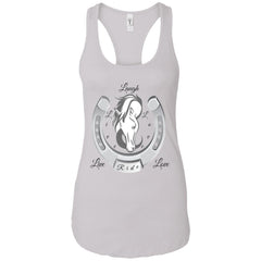 Live Laugh Love Ride Racerback Tank Top For Women White - Loyalty Vibes