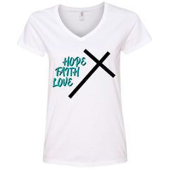 Hope Faith Love T-Shirt White - Loyalty Vibes