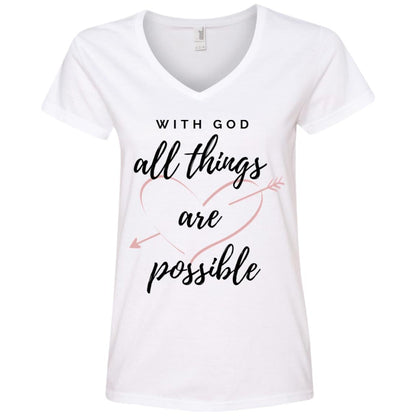 Lerae Spiritual V-Neck T-Shirt White - Loyalty Vibes
