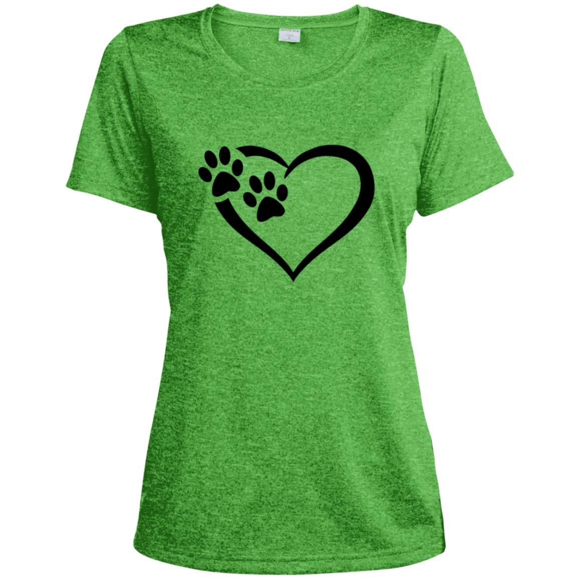 Women's Paws Of Passion T-Shirt Turf Green Heather - Loyalty Vibes