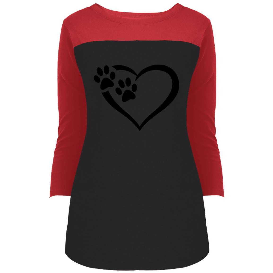 Juniors' Paws Of Passion T-Shirt New Red Black - Loyalty Vibes