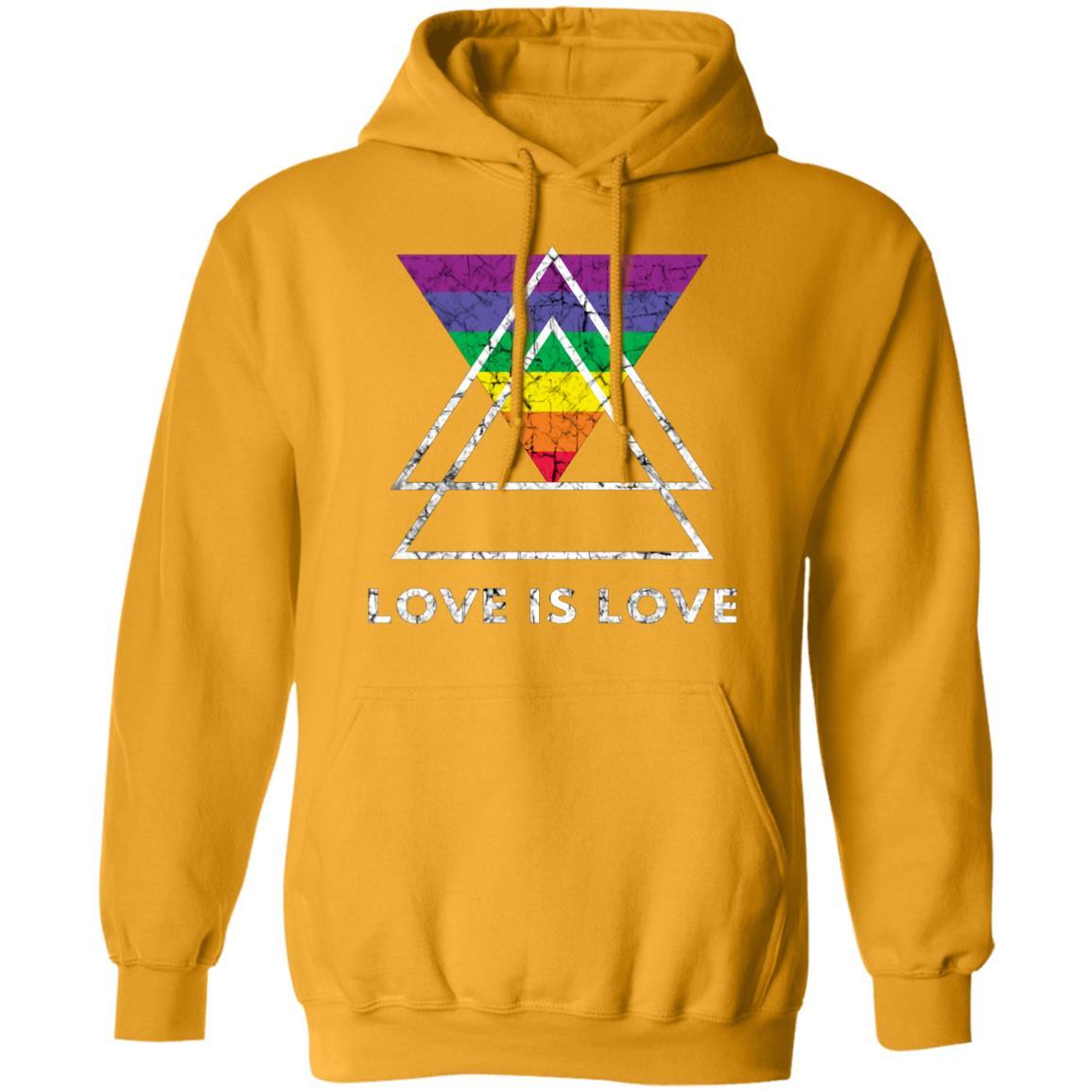 LGBT Love Is Love Pullover Hoodie - Gold - Loyalty Vibes