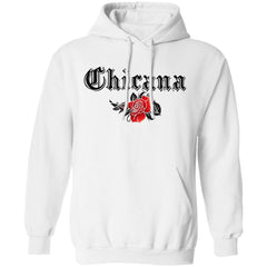 Chicana Pullover Hoodie White - Loyalty Vibes