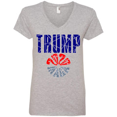 Trump 2020 MAGA V-Neck T-Shirt Heather Grey - Loyalty Vibes