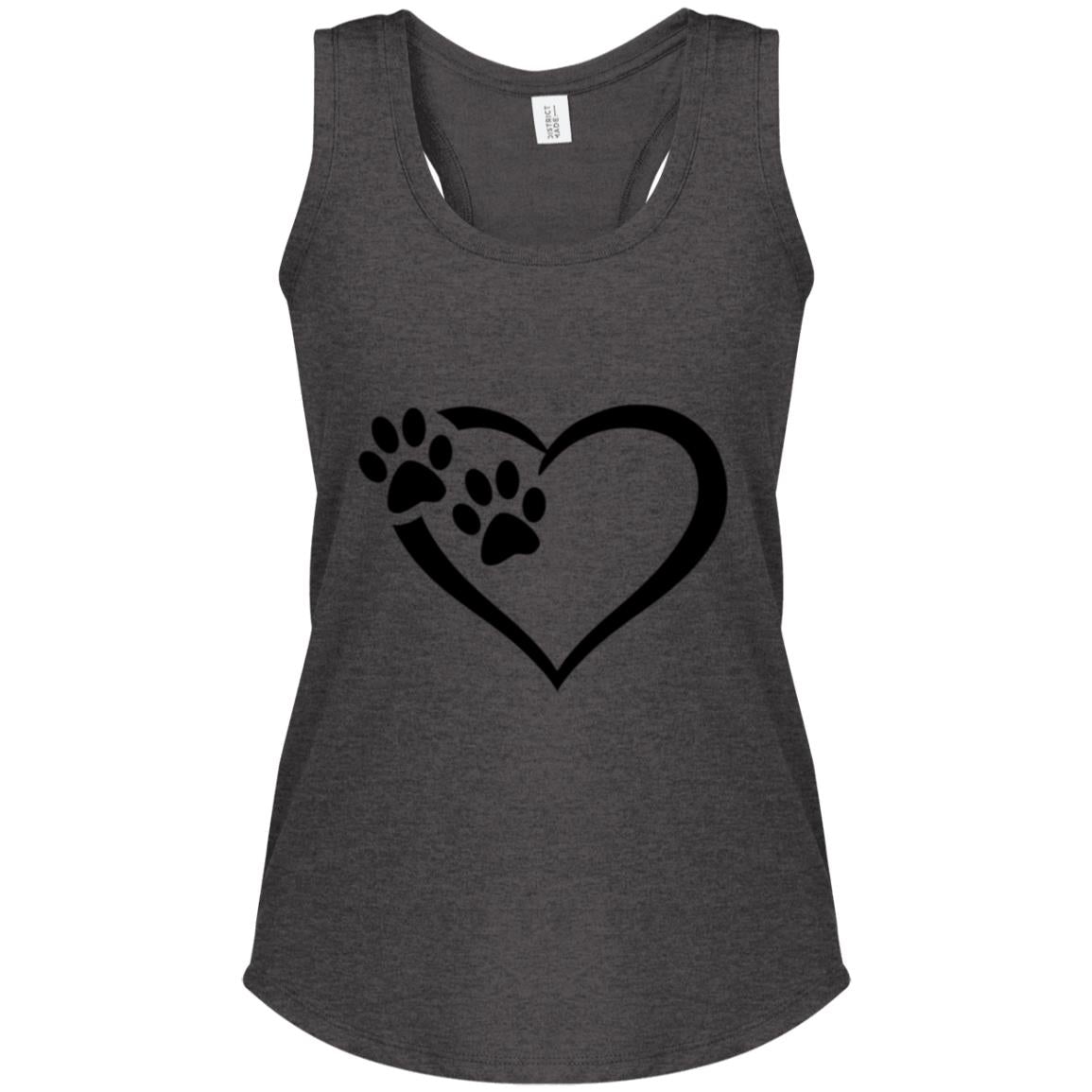 Relaxed Fit Paws Of Passion Tank Top Heathered Charcoal - Loyalty Vibes