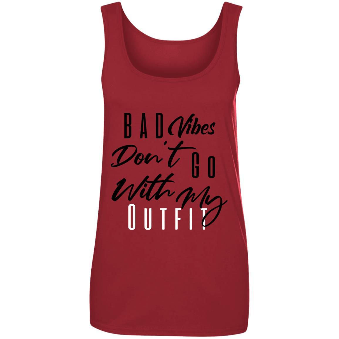 Bad Vibes Don't Go With My Outfit Tank Top - Independence Red - Loyalty Vibes
