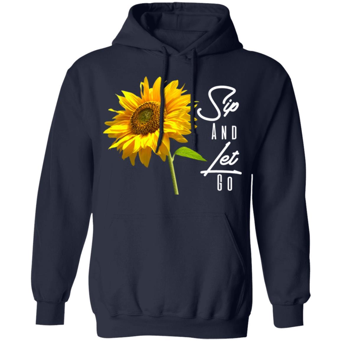 Sip And Let Go Pullover Hoodie Navy Blue - Loyalty Vibes