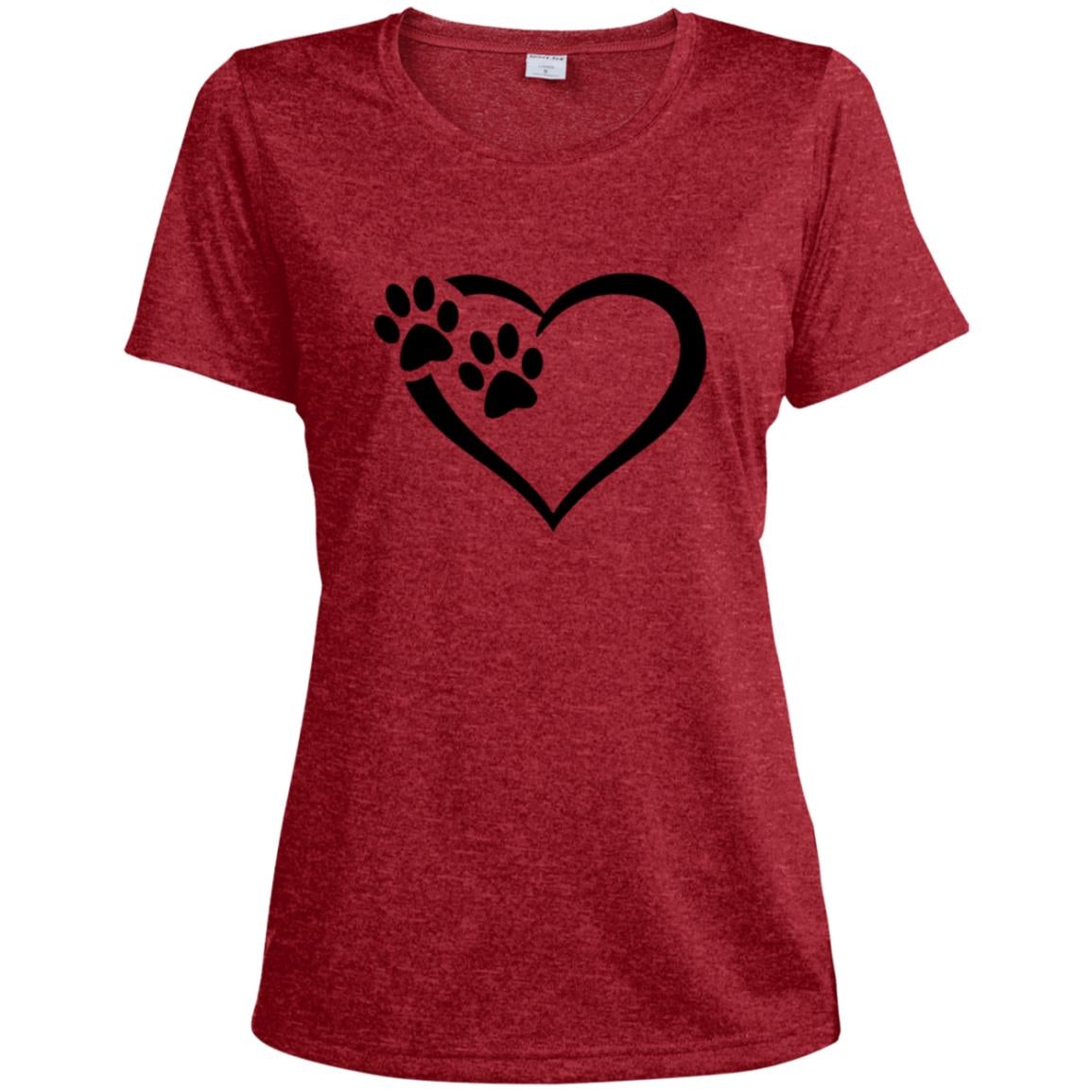 Women's Paws Of Passion T-Shirt Scarlet Heather - Loyalty Vibes