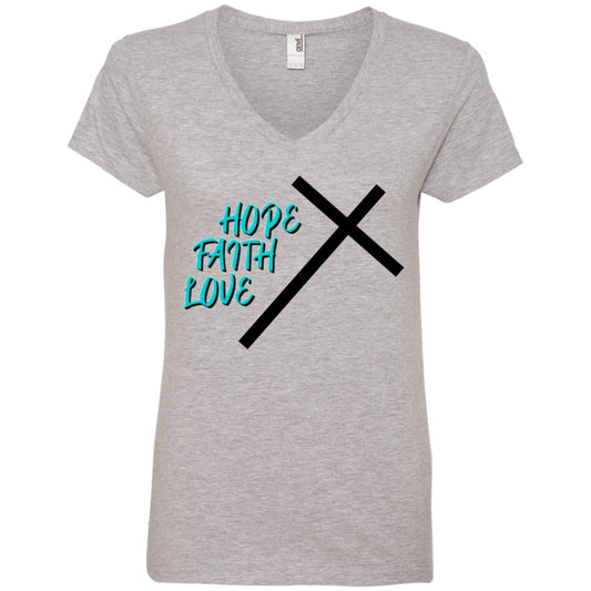 Hope Faith Love T-Shirt Heather Grey Loyalty Vibes