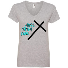 Hope Faith Love T-Shirt Heather Grey - Loyalty Vibes