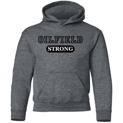 Oilfield Strong Kids Pullover Hoodie Dark Heather - Loyalty Vibes