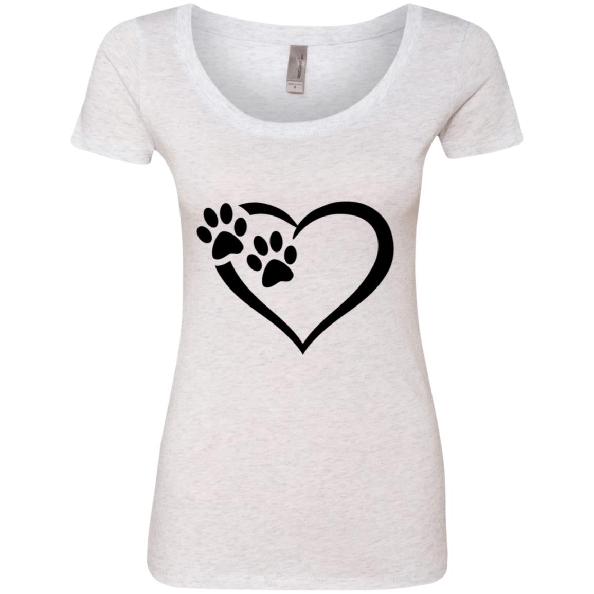 Ladies' Paws Of Passion Scoop Shirt Heather White - Loyalty Vibes