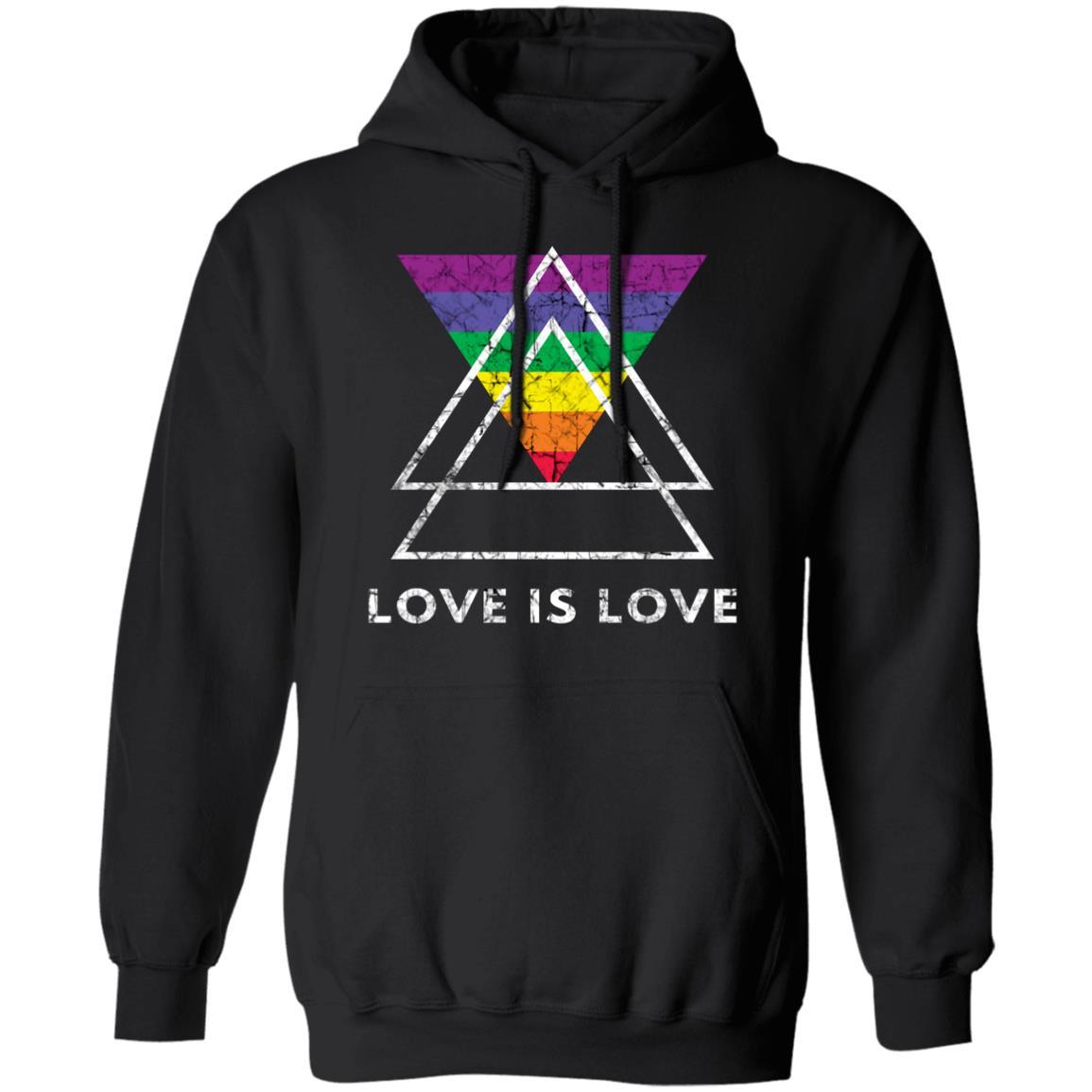 LGBT Love Is Love Pullover Hoodie - Black - Loyalty Vibes