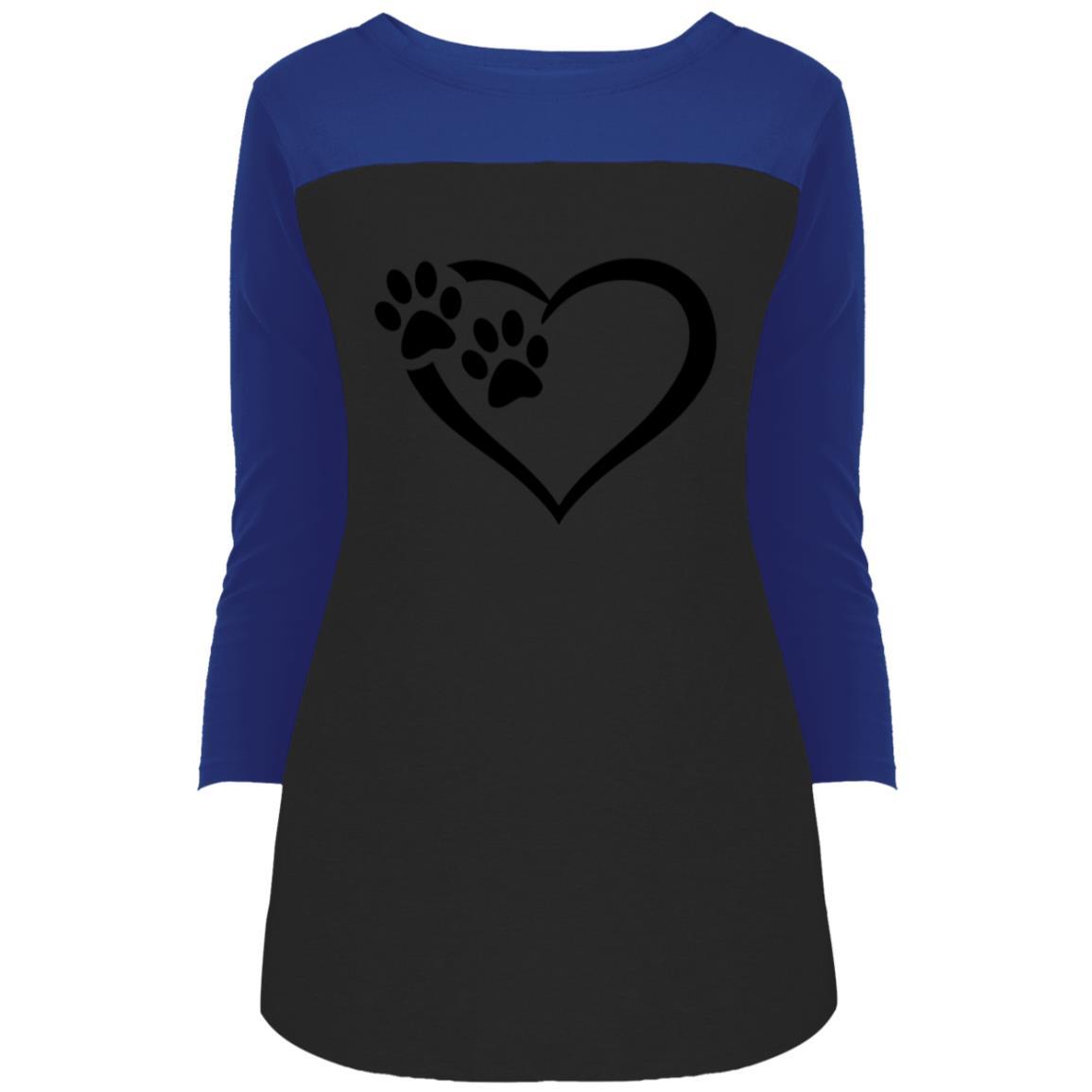 Juniors' Paws Of Passion T-Shirt Deep Royal Black - Loyalty Vibes