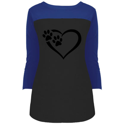 Juniors' Paws Of Passion T-Shirt Deep Royal Black - Loyalty Vibes