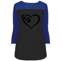 Juniors' Paws Of Passion T-Shirt Deep Royal/Black - Loyalty Vibes