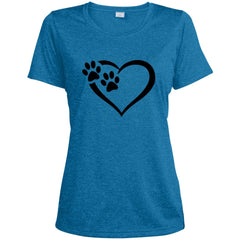 Women's Paws Of Passion T-Shirt Blue Wake Heather - Loyalty Vibes