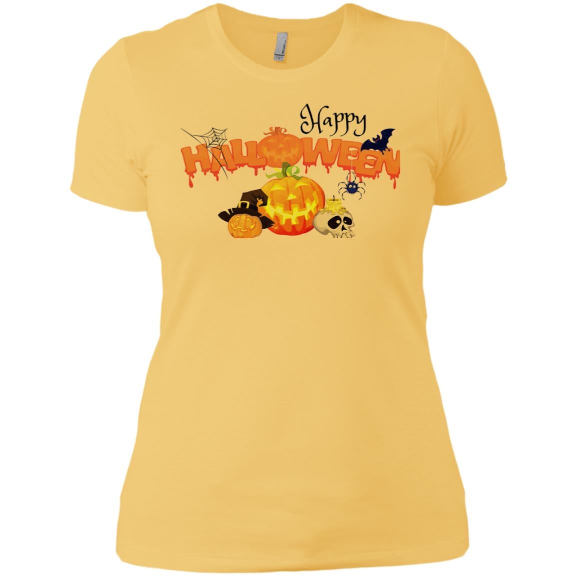 Slim Fit Happy Halloween Graphic T-Shirt Banana Cream - Loyalty Vibes