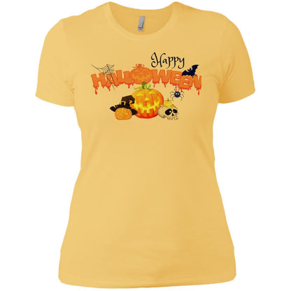 Slim Fit Happy Halloween Graphic T-Shirt Banana Cream - Loyalty Vibes