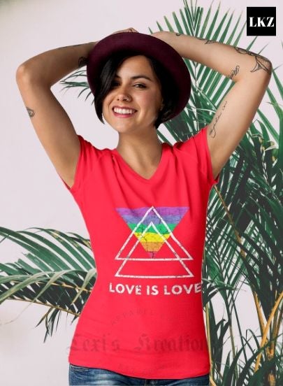 Love Is Love V-Neck Tee - - Loyalty Vibes