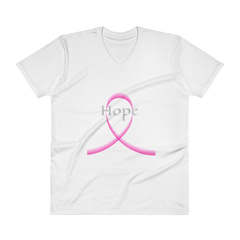 Women's Breast Cancer Awareness V-Neck T-Shirt White - Loyalty Vibes