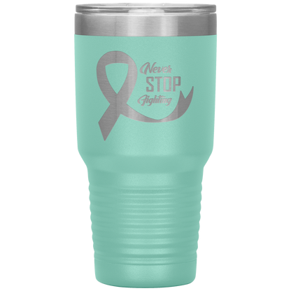 Never Stop Fighting Tumbler Teal