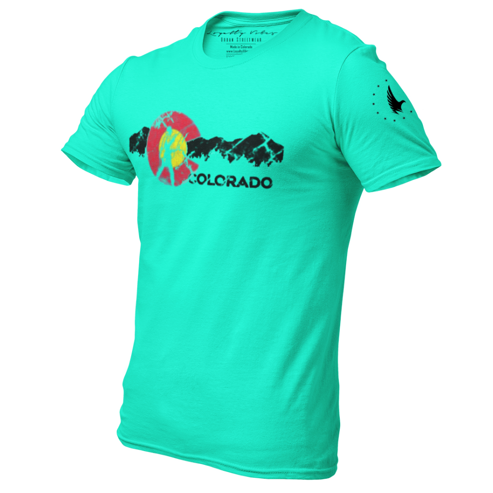 Adventures Of Colorado Graphic Tee Teal Men's - Loyalty Vibes