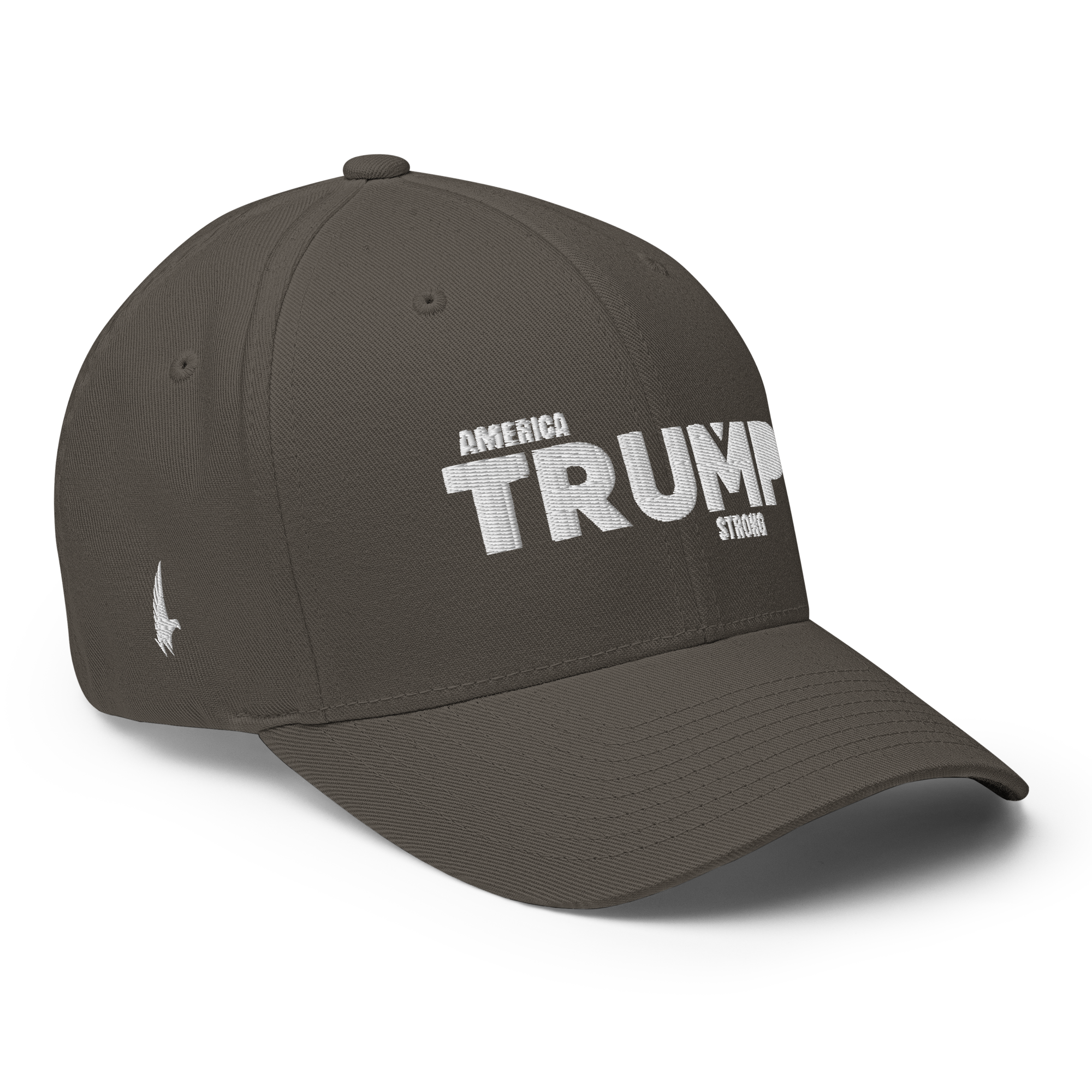 America Strong Trump Flexfit Hat - Charcoal Grey Fitted - Loyalty Vibes