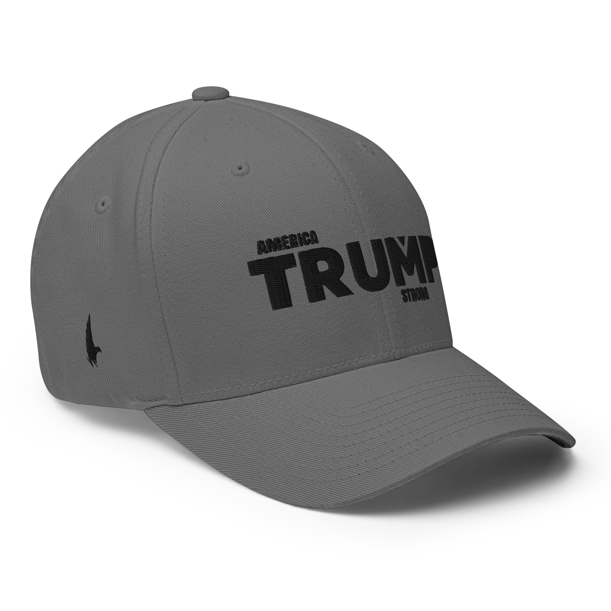 America Strong Trump Flexfit Hat Grey / Black Fitted - Loyalty Vibes