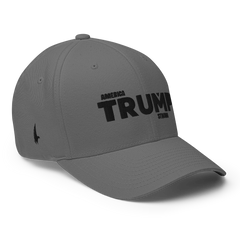 America Trump Strong Fitted Hat Grey/Black - Loyalty Vibes