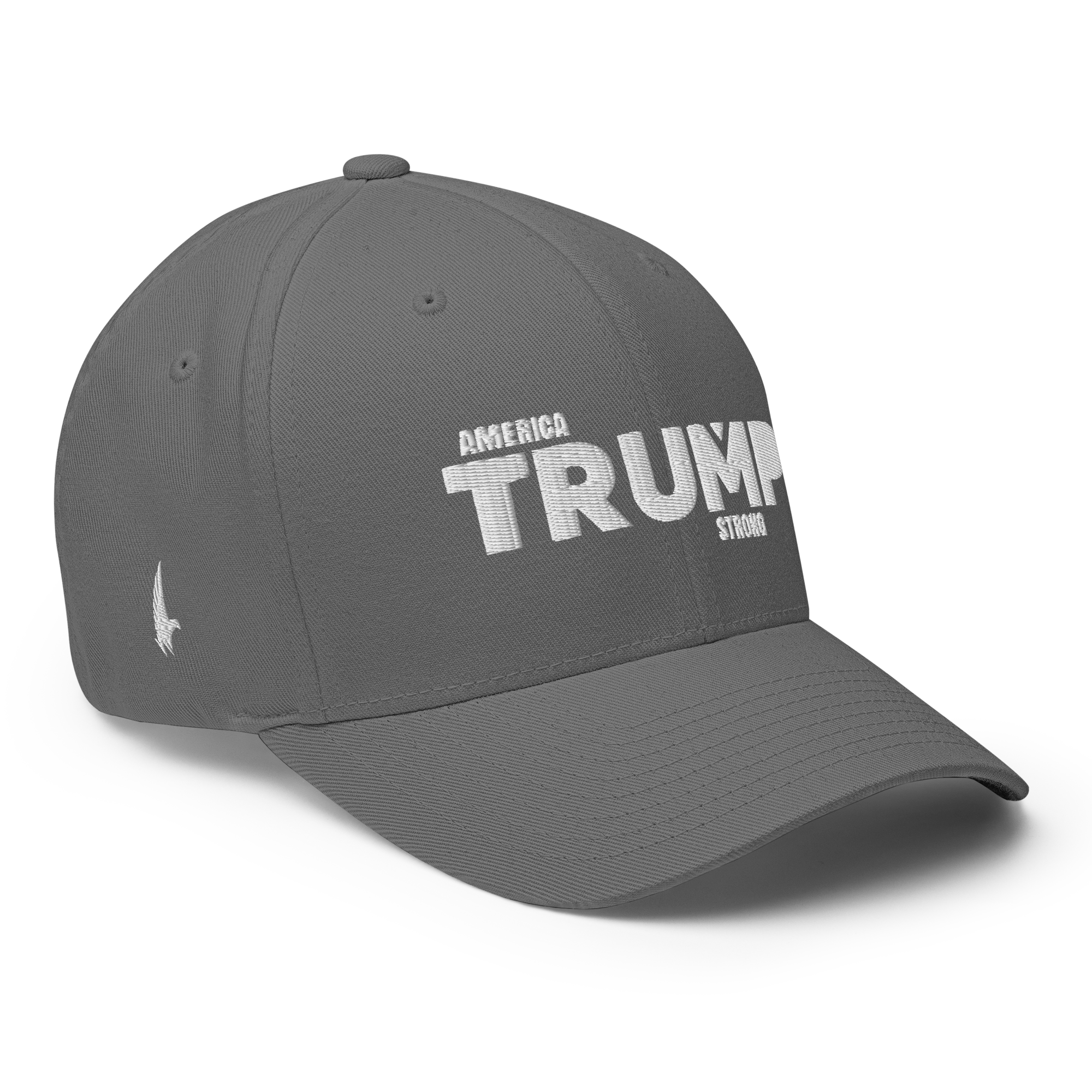 America Strong Trump Flexfit Hat - Grey Fitted - Loyalty Vibes