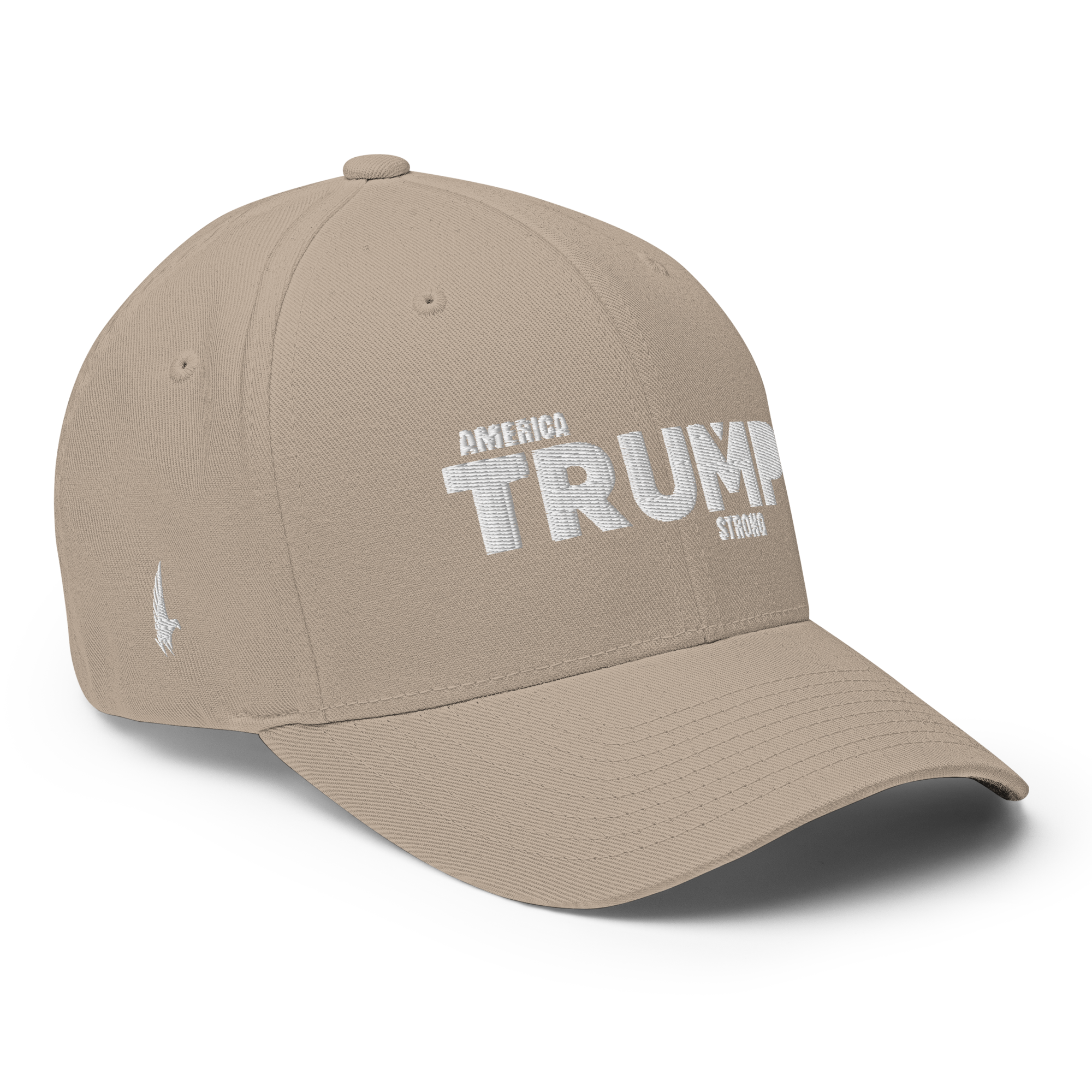 America Strong Trump Flexfit Hat Sandstone Fitted - Loyalty Vibes