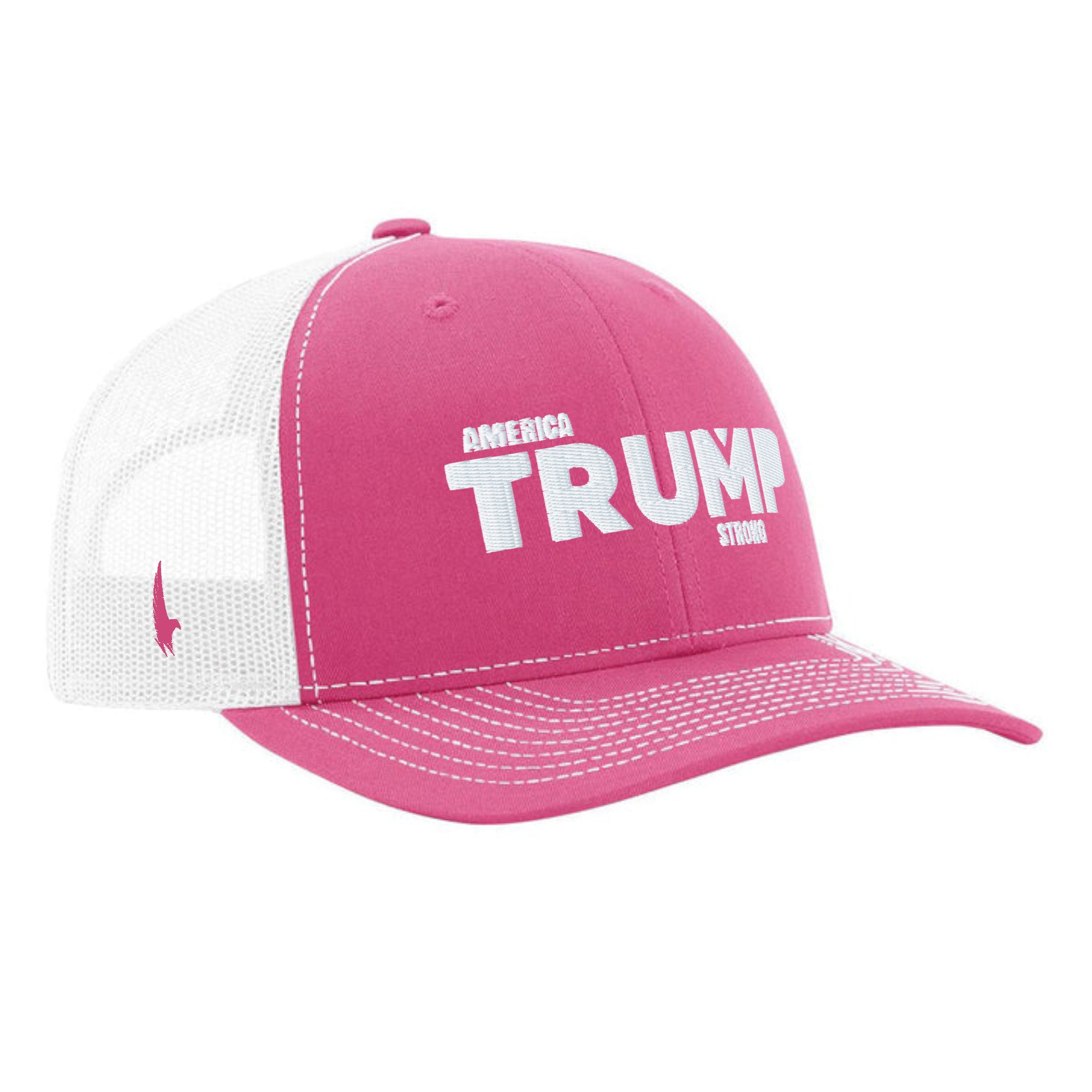 Loyalty Vibes America Trump Strong Trucker Hat - Pink OS - Loyalty Vibes