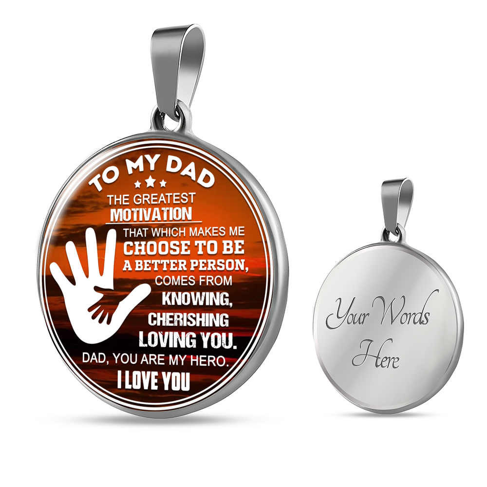 Loyalty Vibes Dad You Are My Hero Necklace Luxury Necklace (Silver)