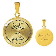 With God All Things Are Possible Necklace Luxury Necklace (Gold) Yes - Loyalty Vibes
