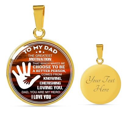 Loyalty Vibes Dad You Are My Hero Necklace Luxury Necklace (Gold)