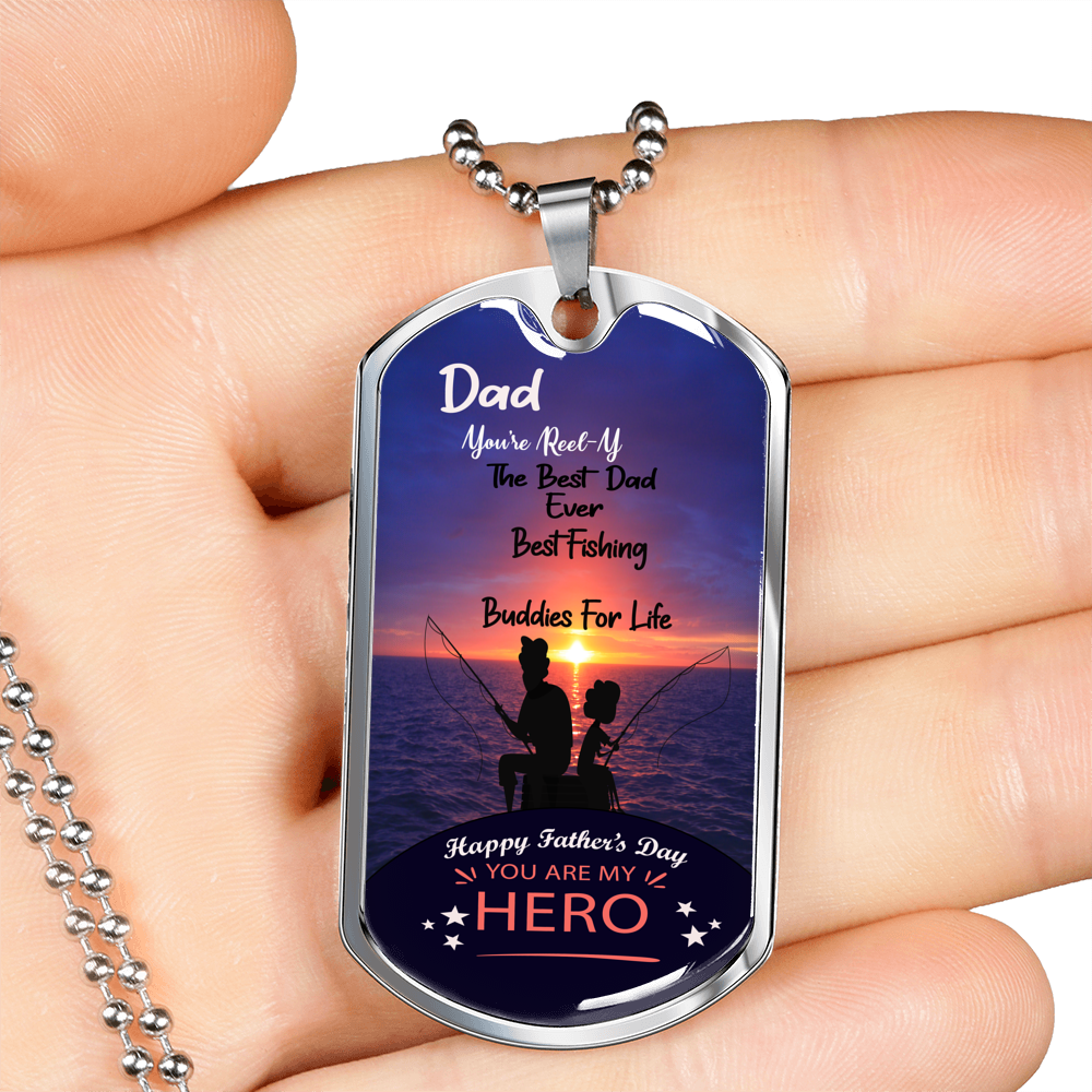 Loyalty Vibes Buddies For Life Dad Dog Tag Necklace
