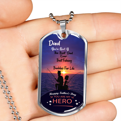 Loyalty Vibes Buddies For Life Dad Dog Tag Necklace
