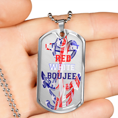 Red White Boujee Dog Tag - - Loyalty Vibes