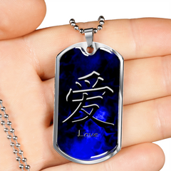 Wicked Blue Love Dog Tag Necklace - Loyalty Vibes