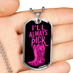 Always Boots Dog Tag Necklace - Loyalty Vibes