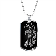 Daddy's Girl Dog Tag Necklace Military Chain (Silver) No - Loyalty Vibes
