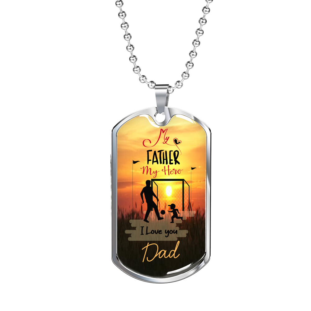 Cherished Dad Dog Tag Necklace Military Chain (Silver) No - Loyalty Vibes
