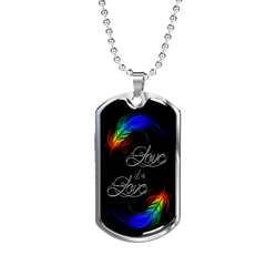 Eternal Love Is Love Dog Tag Necklace Military Chain (Silver) No - Loyalty Vibes
