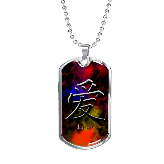 Blaze Of Love Love Dog Tag Necklace Military Chain (Silver) No - Loyalty Vibes